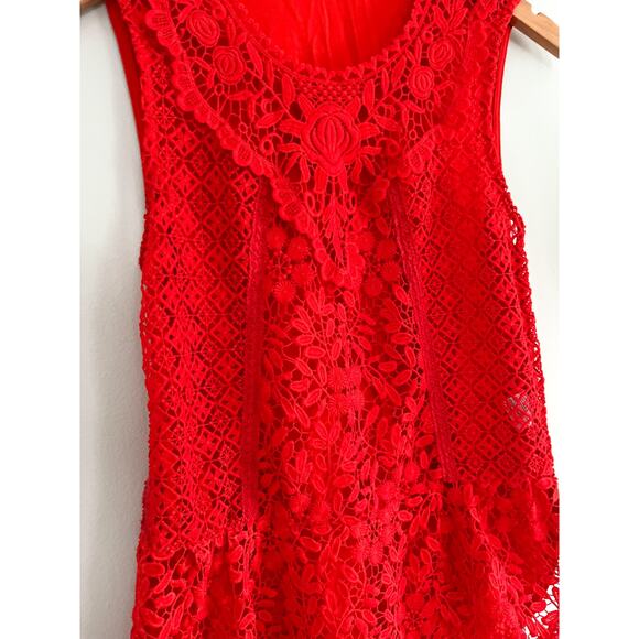 Anthropologie | Tiny | Red Gardenia Lace Top | Sz XS - Picture 2 of 5